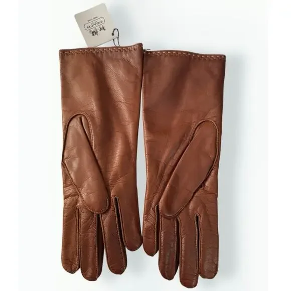 Coach Womens 83875 Tobacco Brown Leather Cashmere
Gloves Size 7 NWT! - Picture 4 of 8